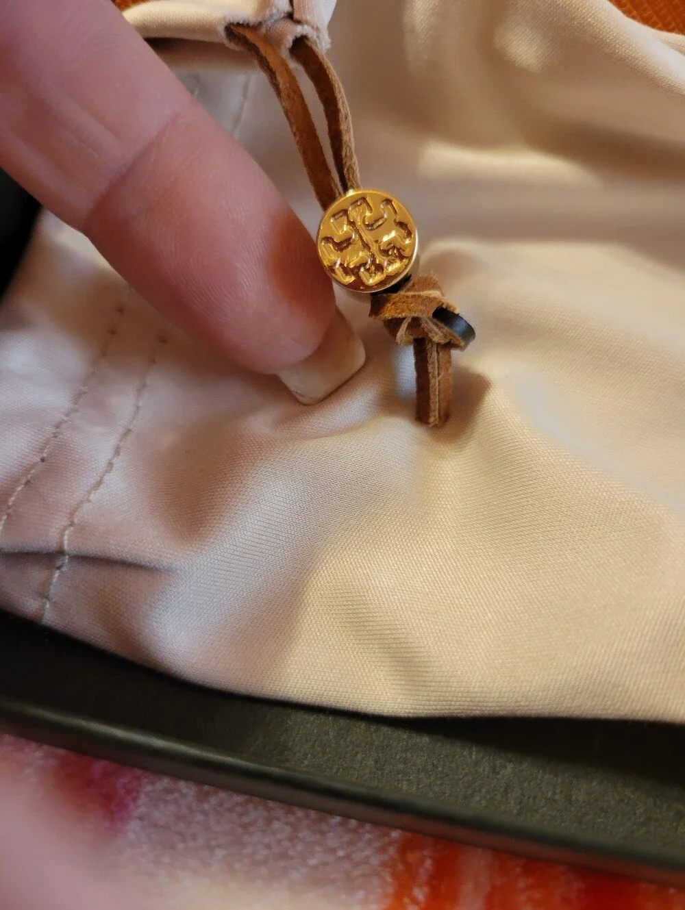 Tory Burch Orange Glasses Case with Gold Logo, No Glasses